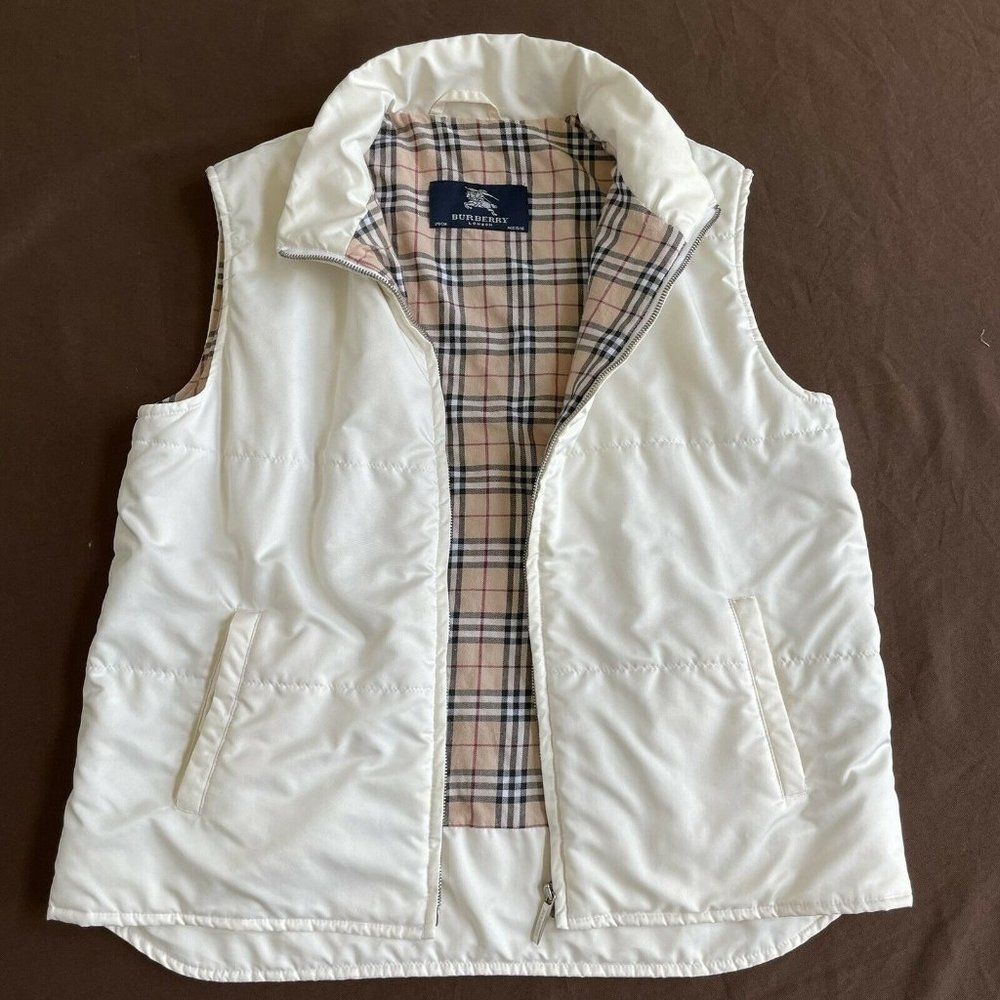 BURBERRY Kids women Nova Check Lined Jacket Vest kids size 15/16 women size sm